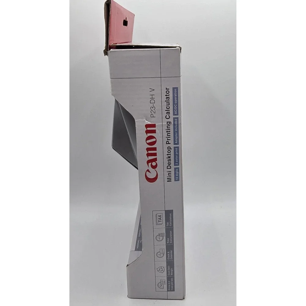 Canon P23-DH V Mini Desktop Printing Calculator 12-Digit 2-Color Print Silver